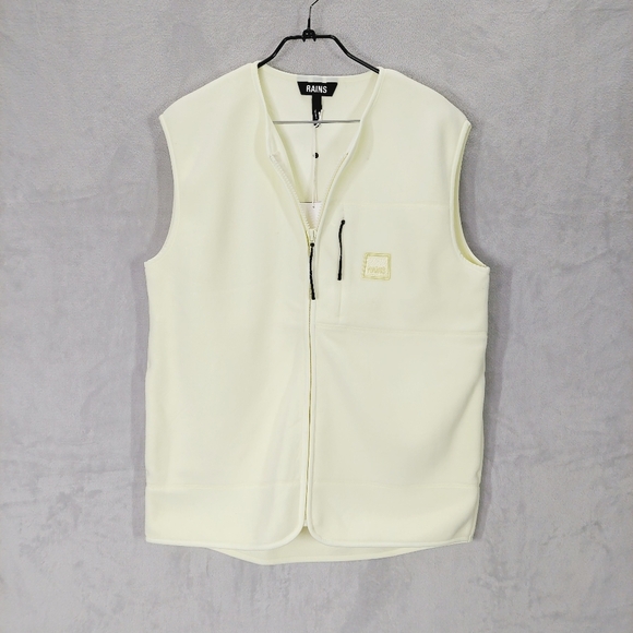 New RAINS Fleece Vest in STRAW Pale Yellow P4178 - Picture 2 of 10